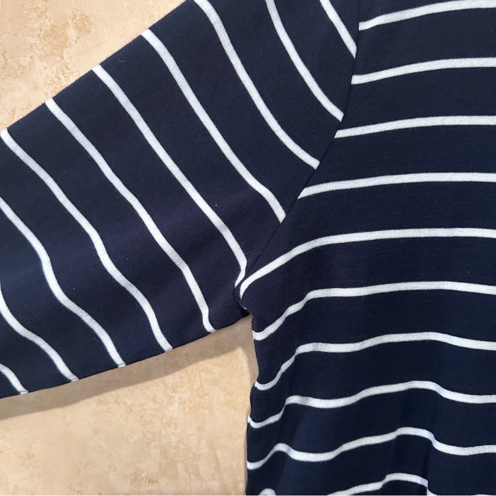 Chico's The Ultimate Tee Size 3 U.S. XL Navy White Striped 100% Pima Cotton - Picture 7 of 9